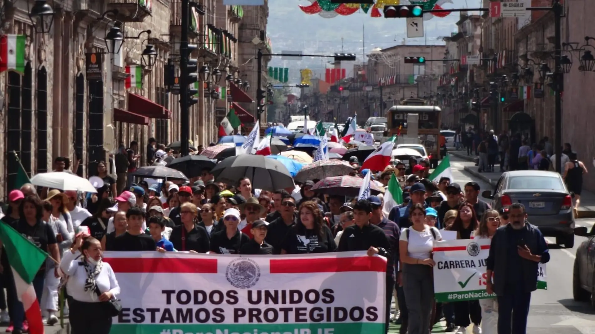 Marcha de trabajadores del Poder Judicial de Federación